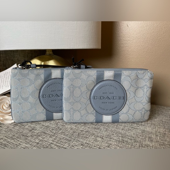 $79(NWT) price per bag! Coach Large Corner Wristlet Dempsey Jacquard - Picture 1 of 4